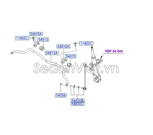 Cao su ốp cân bằng trước Hyundai Starex 2014-2016