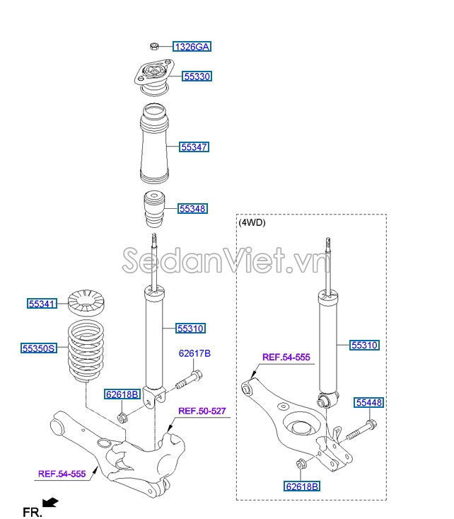 Giảm xóc sau Hyundai Tucson 2010-2012
