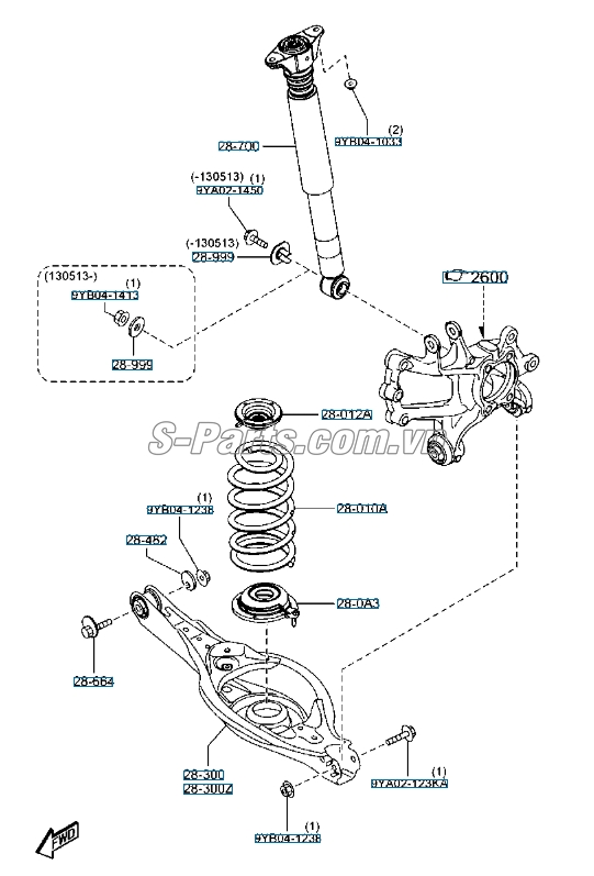 Giá đỡ giảm xóc sau Mazda CX-5 2012-2015