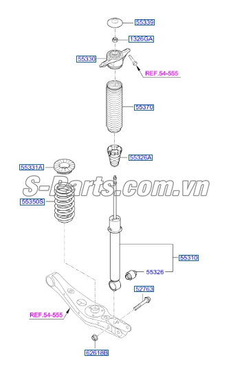 Tăm bông giảm xóc sau Hyundai Tucson 2015