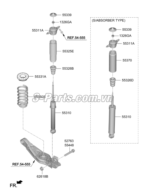 Cao su đệm lò xo giảm xóc sau Hyundai Tucson 2015-2017