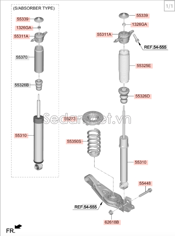 Cao su đệm lò xo giảm xóc sau Hyundai Tucson 2015-2017