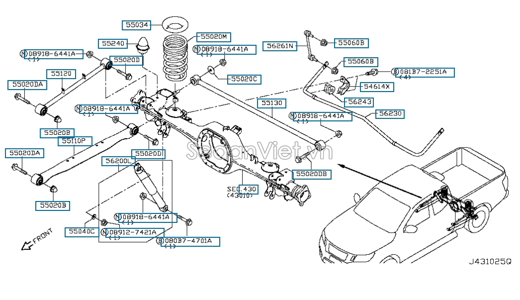 Thanh giằng dọc Nissan Navara NP300 2015
