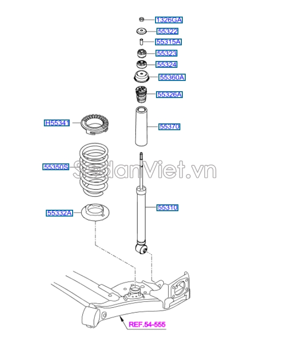 Tăm bông giảm xóc sau Hyundai i10 Grand 2014-2016