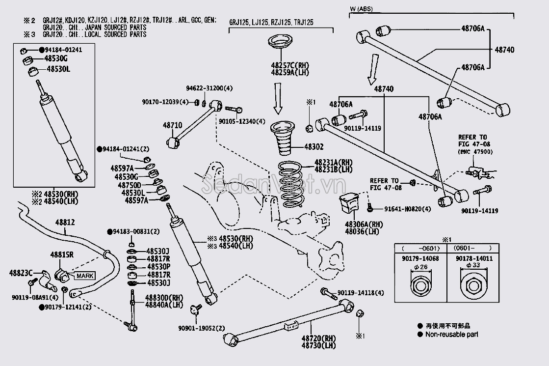 Rotuyn cân bằng sau Toyota Land Cruiser Prado 2009-2013
