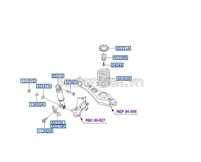 Lò xo giảm xóc sau Hyundai Santafe 2010