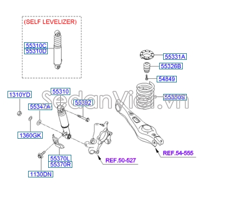 Giảm xóc sau Hyundai Santafe 2010