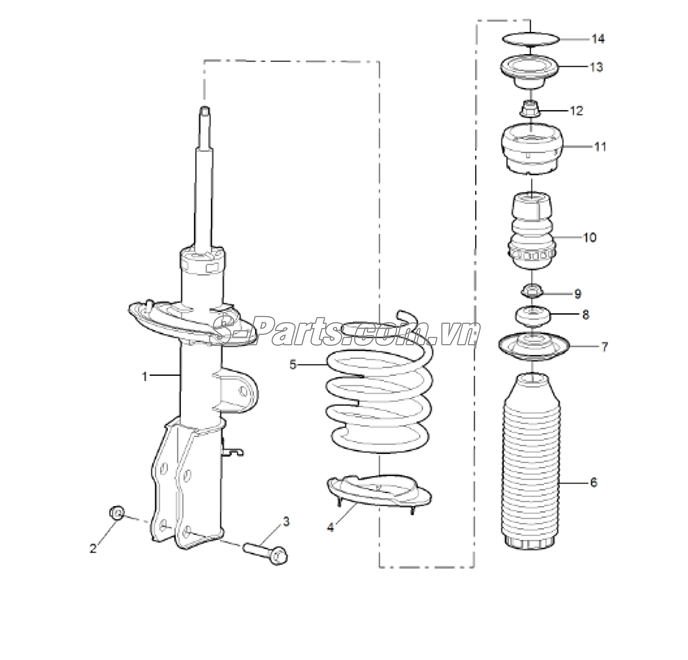 Tăm bông giảm xóc trước MG5 2021-2023