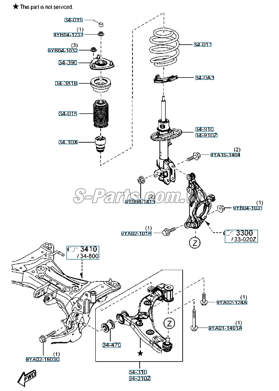 Giảm xóc trước Mazda 3 2013-2016