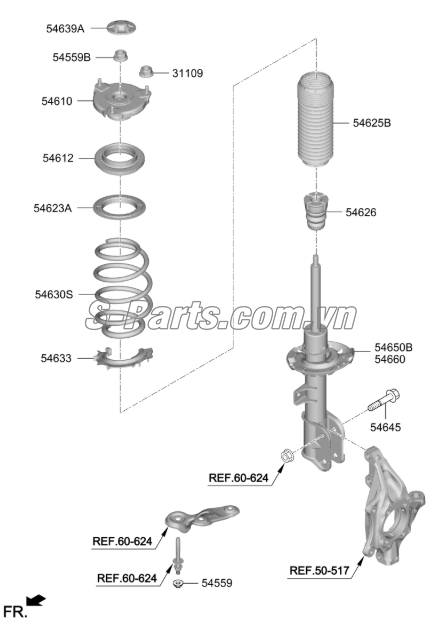 Tăm bông giảm xóc trước KIA Sedona 2015-2017