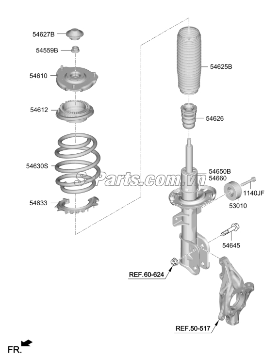 Cao su đệm lò xo giảm xóc trước Hyundai Kona 2018-2020