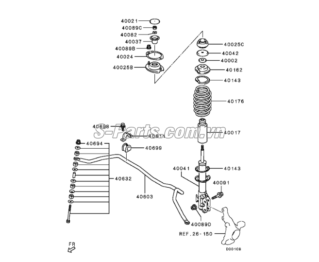 Cao su bát bèo giảm xóc trước Mitsubishi Mirage 2017