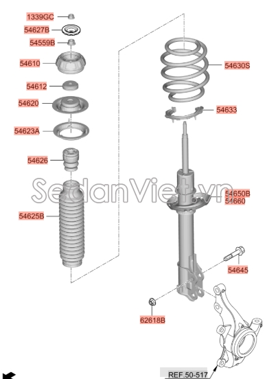 Bi bát bèo giảm xóc trước Hyundai i10 Grand 2014-2016