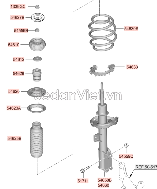 Bi bát bèo giảm xóc trước Hyundai i10 Grand 2014-2016