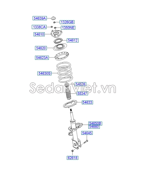Bi bát bèo giảm xóc trước Hyundai Starex 2014-2016