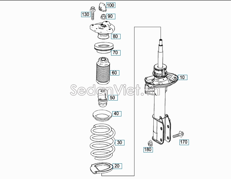 Giảm xóc trước Mercedes-Benz GLK280 2009