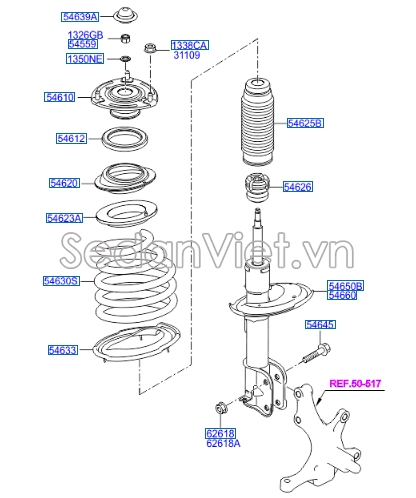 Bát bèo giảm xóc trước Hyundai Grand Starex 2008-2013