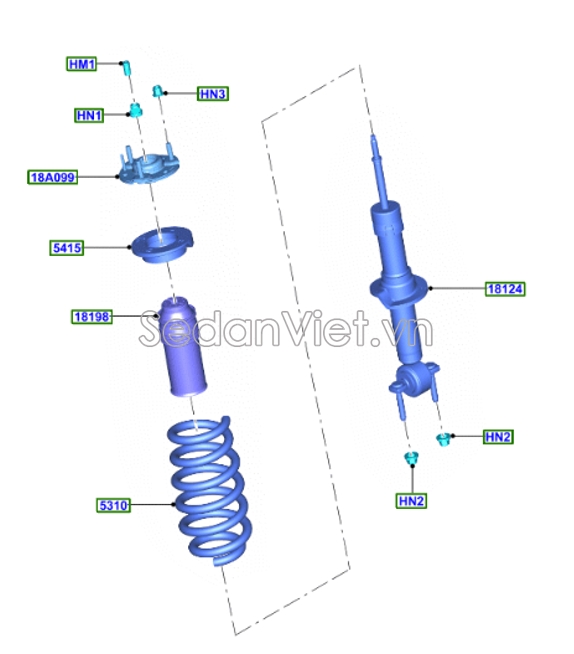 Lò xo giảm xóc trước Ford Everest 2022