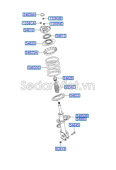 Bi bát bèo giảm xóc trước Hyundai Starex 2014-2016