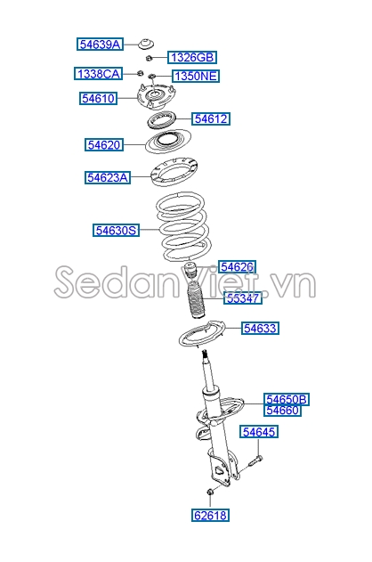 Bi bát bèo giảm xóc trước Hyundai Starex 2014-2016