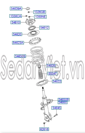 Bi bát bèo giảm xóc trước Hyundai Starex 2014-2016