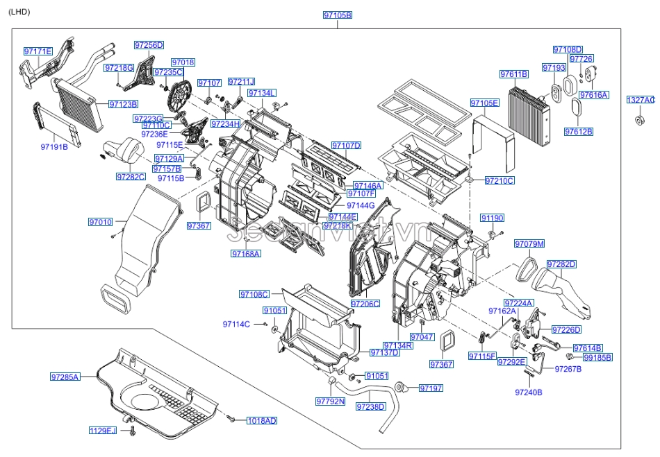 Giàn lạnh trong xe Hyundai Santafe 2010