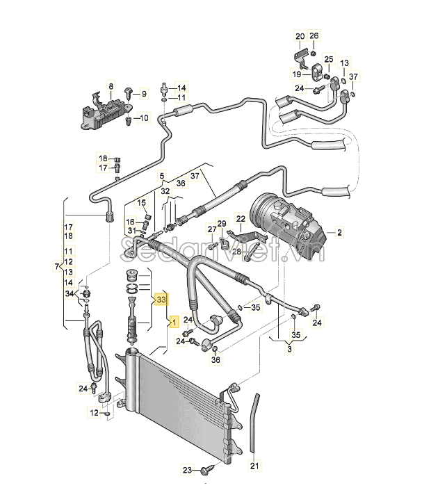 Giàn nóng Volkswagen Polo Sedan 2015