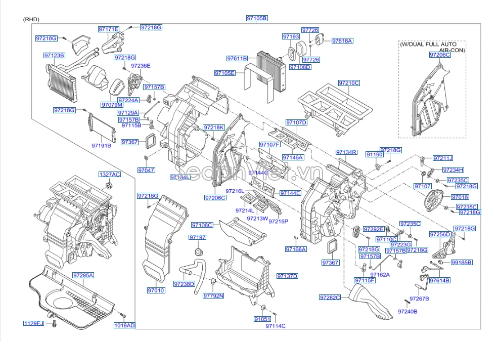 Giàn lạnh trong xe Hyundai Santafe 2010