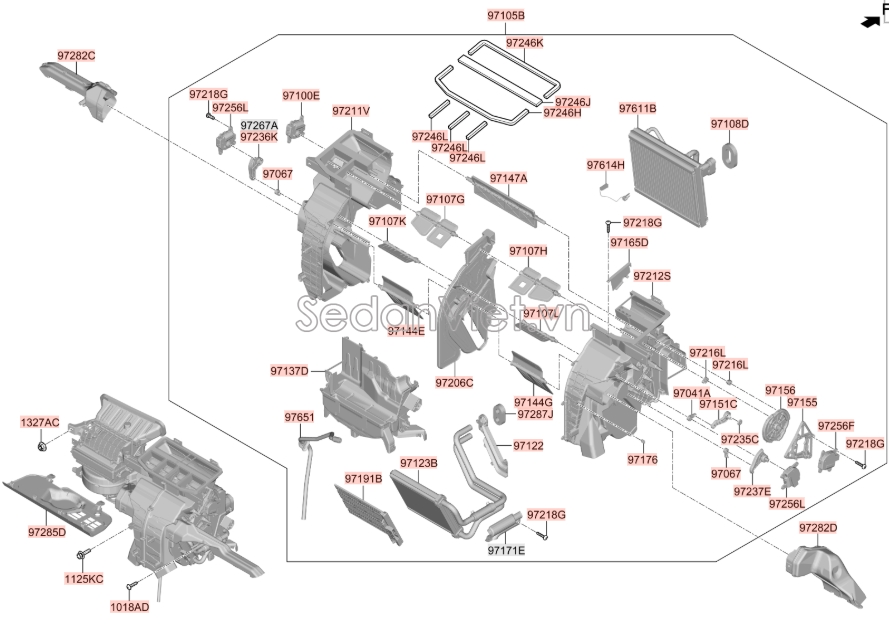 Tay gạt motor cửa gió Hyundai Tucson 2010-2012