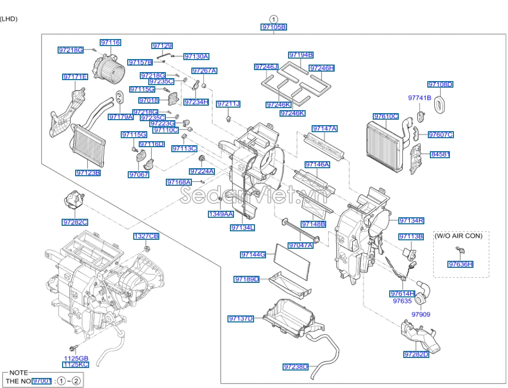 Quạt gió điều hòa trong xe Hyundai i10 Grand 2017