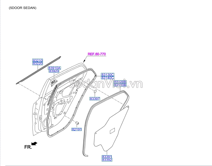 Gioăng thành cánh cửa Hyundai i10 Grand 2014-2016