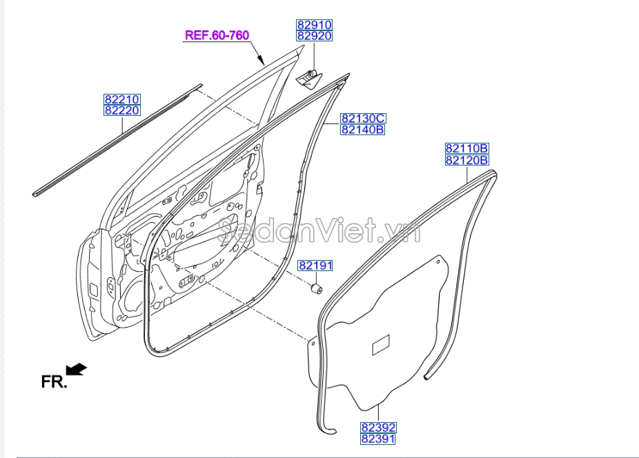 Gioăng cánh cửa Hyundai i10 Grand 2014-2016