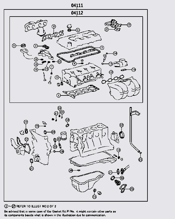 Bộ gioăng đại tu đầy đủ Toyota innova 2017