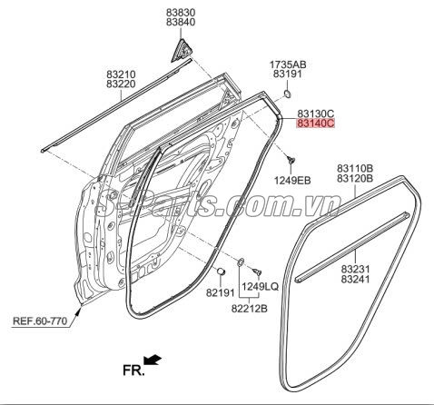 Gioăng thành cánh cửa Hyundai Tucson 2015