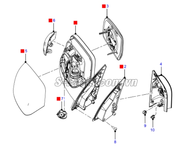 Đèn xi nhan gương Mazda BT-50 2016