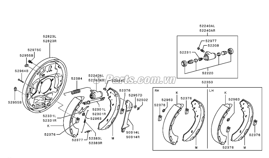 Guốc phanh sau Mitsubishi Zinger 2008