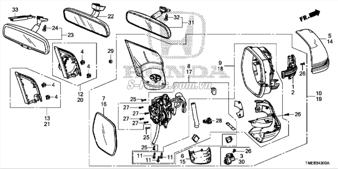Ốp gương có xin an Honda CR-V 2013-2014