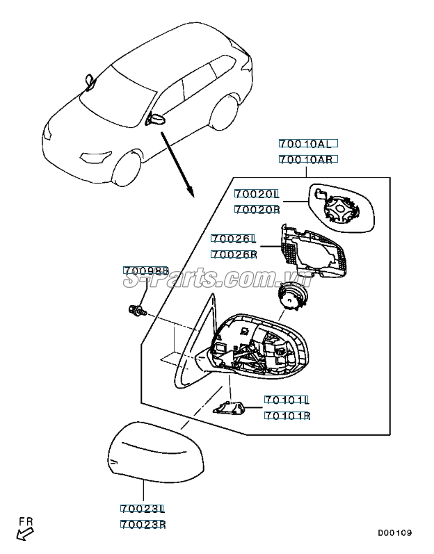 Gương chiếu hậu Mitsubishi Xpander 2017