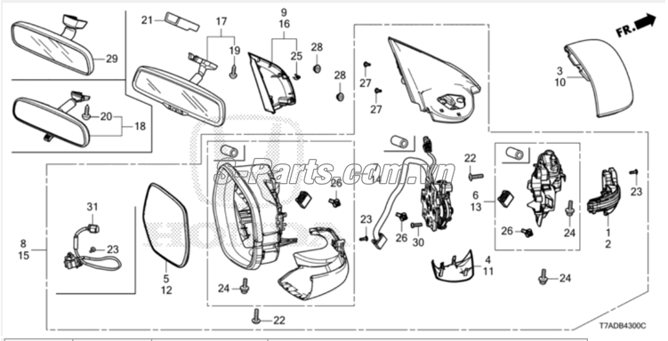 Đèn xi nhan gương Honda CR-V 2013-2014