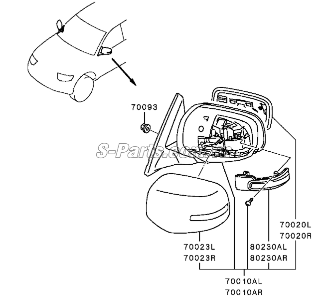 Ốp gương chiếu hậu có đèn có mạ Mitsubishi Triton All New 2015-2017