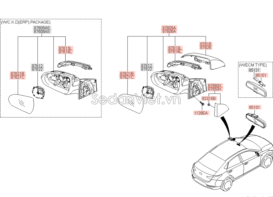 Đèn xi nhan gương Hyundai Accent 2018