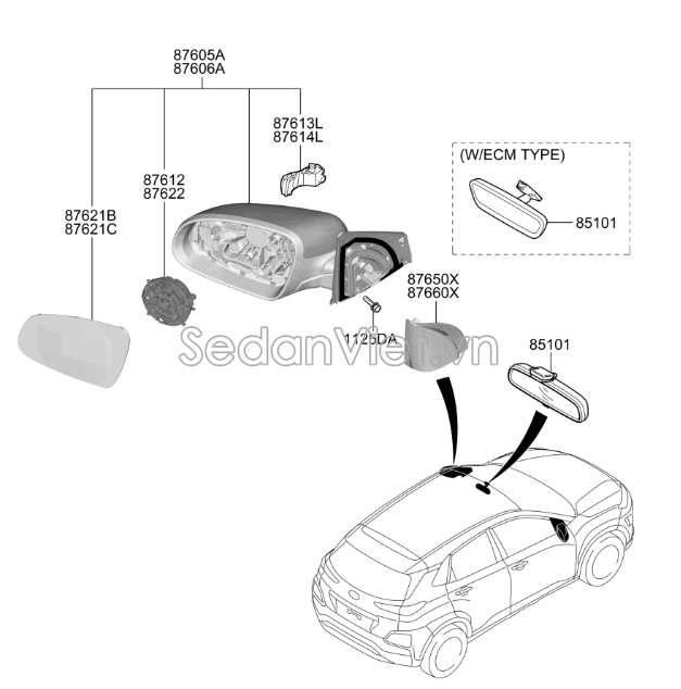 Đèn xi nhan gương Hyundai Kona 2018