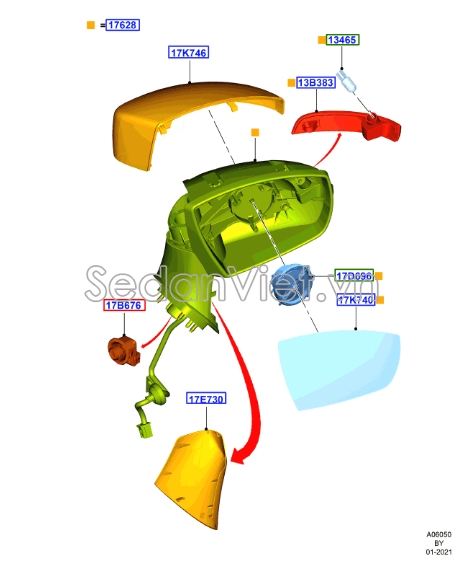 Ốp chân gương Ford Ecosport 2013-2016
