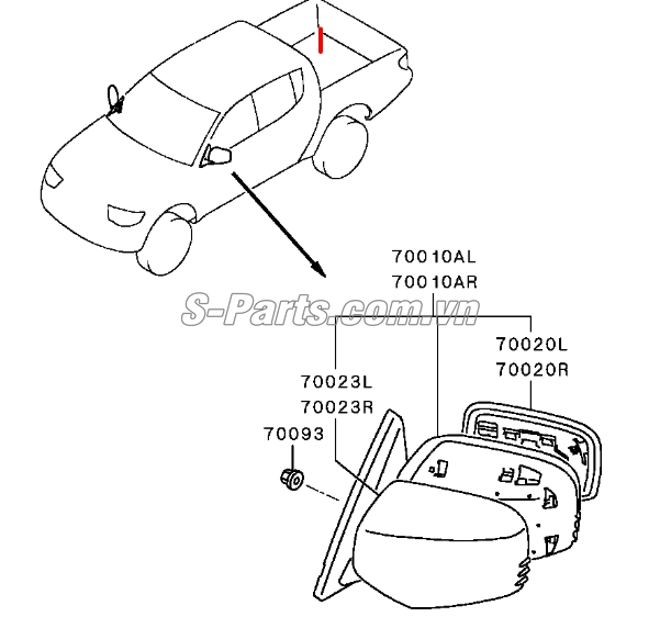 Ốp gương chiếu hậu có đèn có mạ Mitsubishi Triton All New 2015-2017