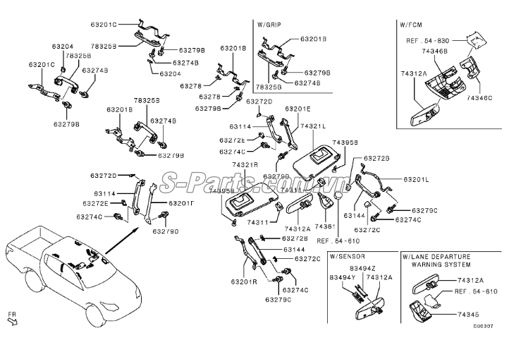 Gương chiếu hậu trong xe Mitsubishi Triton 2005-2009