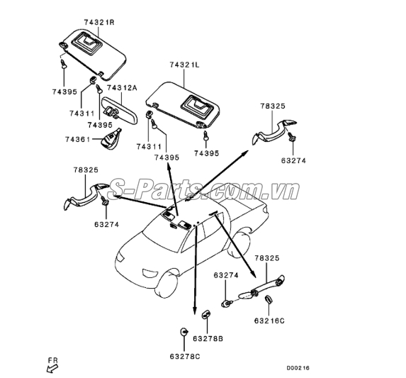 Gương chiếu hậu trong xe Mitsubishi Triton 2005-2009