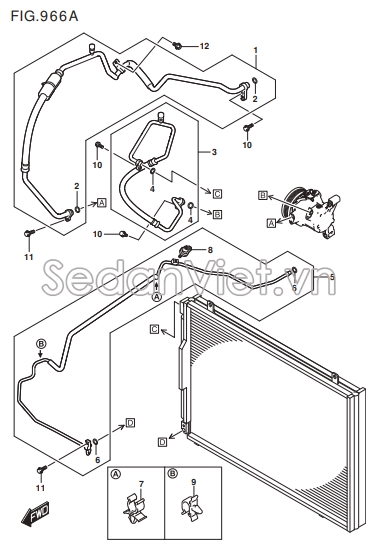 Cảm biến áp suất môi chất lạnh Suzuki Celerio 2017