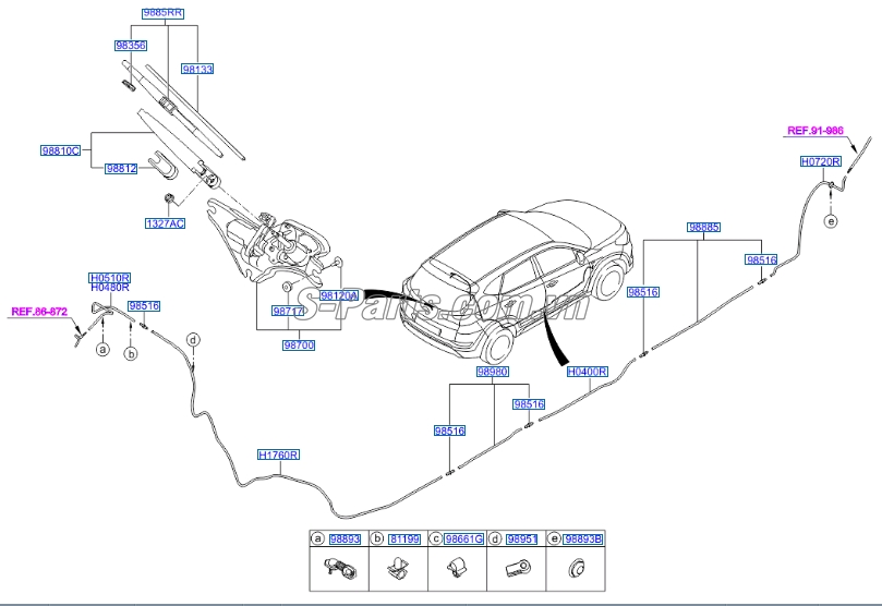 Ống dẫn nước rửa kính Hyundai Tucson 2015-2017