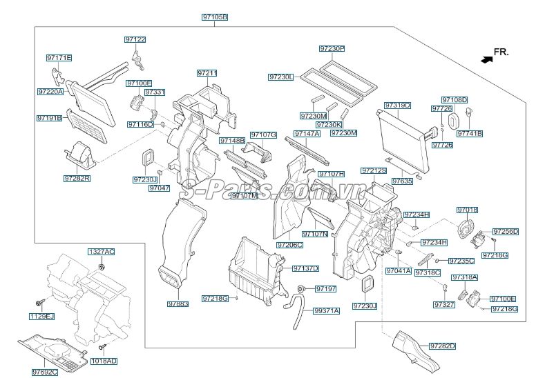 Motor mở gió điều hoà trong Hyundai Tucson 2010-2012
