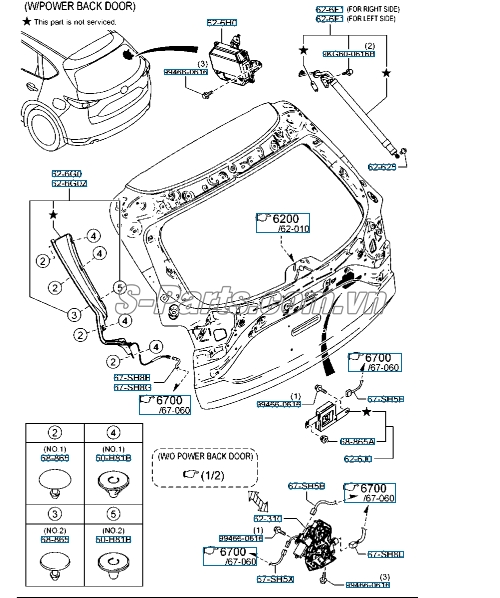 Ổ khóa ngậm cốp hậu Mazda CX-5 2018-2020